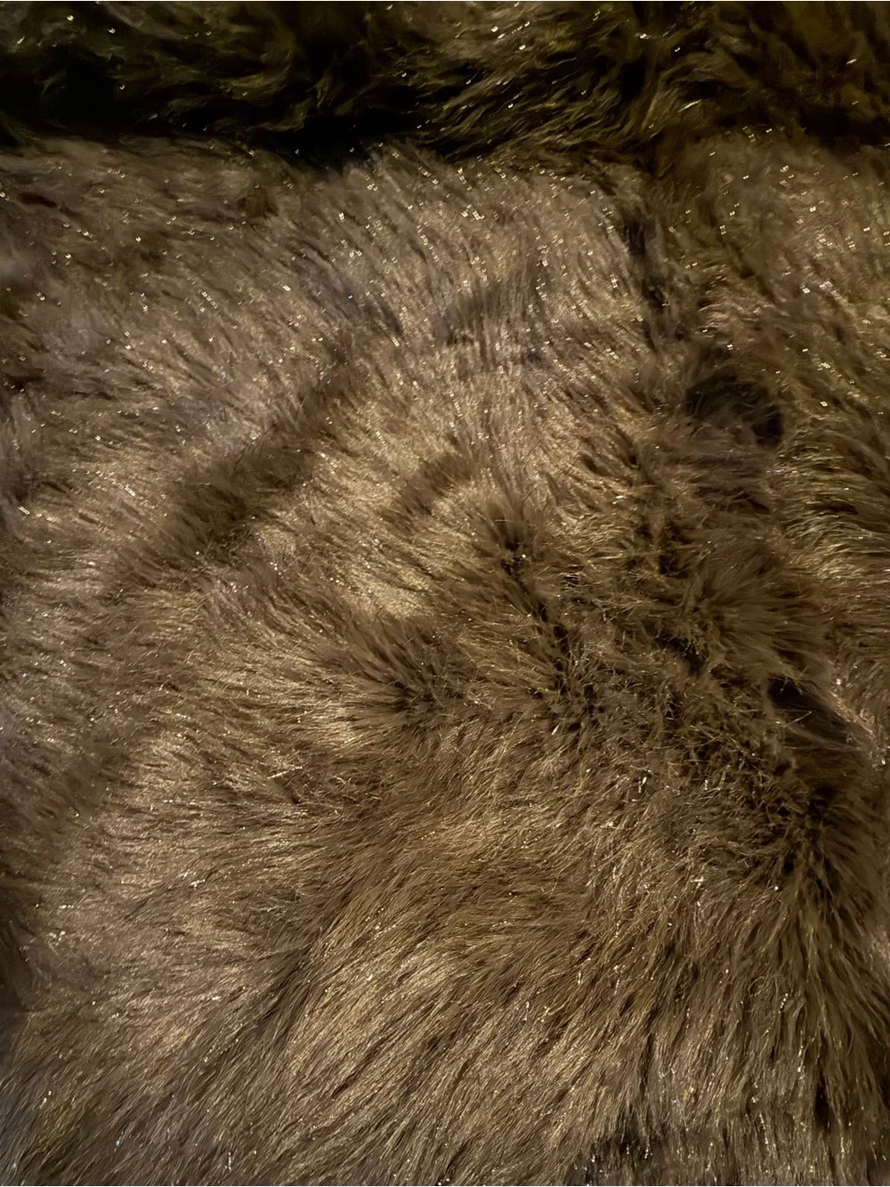 Plush Faux Fur Throw Blanket - Rich Chocolate Brown with Shimmer Strands 60”x80”